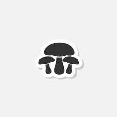 Mushroom icon sticker isolated on gray background