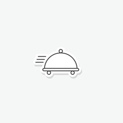 Fast food icon sticker isolated on gray background