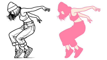 Street Dance Girl Illustration.