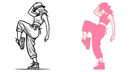 Street Dance Girl Illustration.
