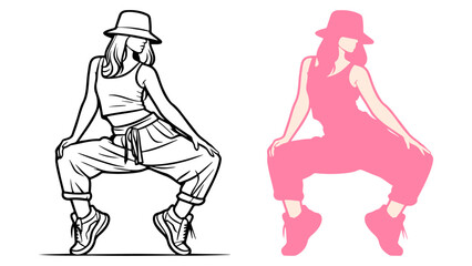 Street Dance Girl Illustration.