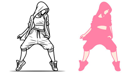 Street Dance Girl Illustration.
