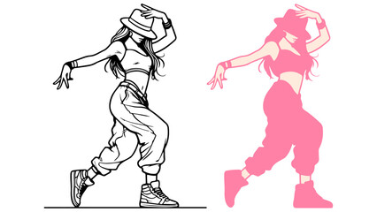 Street Dance Girl Illustration.