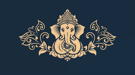 Tranquil and Simple: Minimalist Style Ganesha Patterns - Powered by Adobe