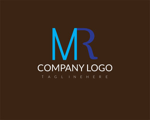 Unique and Modern Alphabet MR, RM letters Icon logo.