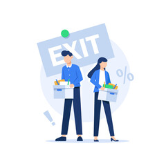 concept of laying off staff or reducing the number of employees,job loss due to economic recession, laying off staff, HR employers selecting redundant employees,laying off employees, job reduction