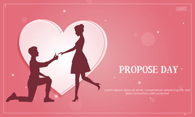 Vector illustration Promise Day Valentine’s Day editable post template