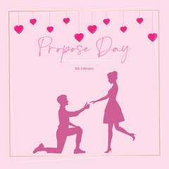 Vector illustration Promise Day Valentine’s Day editable post template