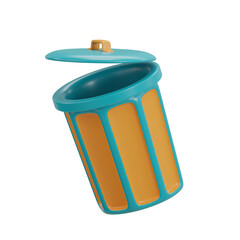 3D Hospital Bin Model Sustainable Medical Waste Management. 3d illustration, 3d element, 3d rendering. 3d visualization isolated on a transparent background
