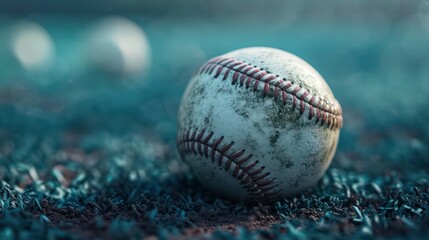 Baseball background with copy space. Highlighting the baseball with a background setting