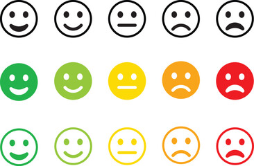 Customer satisfaction face expression set