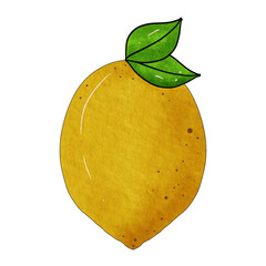 lemon with leaf