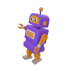 3D Robot Model Entertaining Learning Tools for Children. 3d illustration, 3d element, 3d rendering. 3d visualization isolated on a transparent background