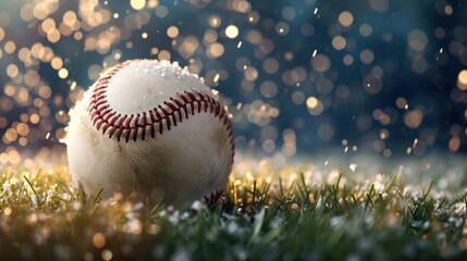 Baseball background with copy space. Highlighting the baseball with a background setting - obrazy, fototapety, plakaty