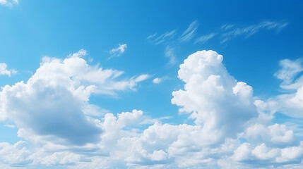 Naklejka na ściany i meble blue sky background with white clouds during day