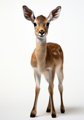 Antelope standing on white background, gazelles and antelopes picture