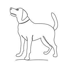 Dog continuous single line drawing vector art illustration
