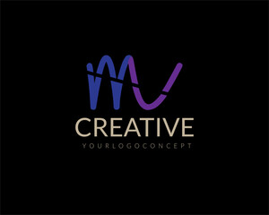 MV, VM, M, V Abstract Letters logo.