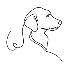 Dog continuous single line drawing vector art illustration