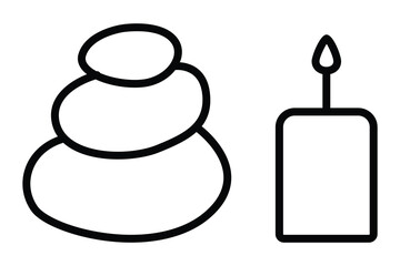 spa stone icon. icon related to spa and relaxation services. line icon style. element illustration