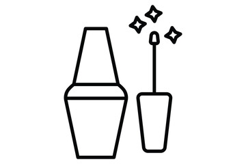 nail polish icon. icon related to manicures and nail treatments. line icon style. element illustration