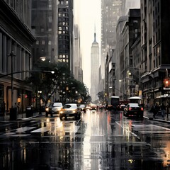 rainy city
