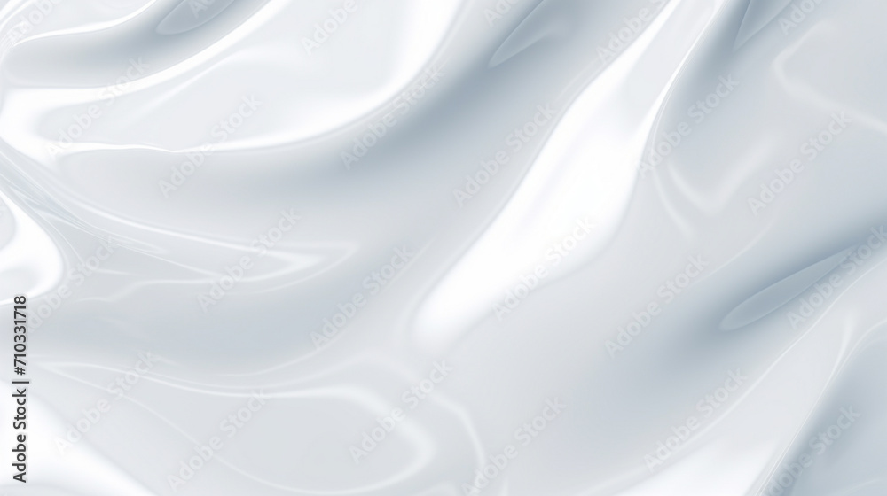 Poster white silk background with a smooth surface, background image of white liquid surface, generative ai