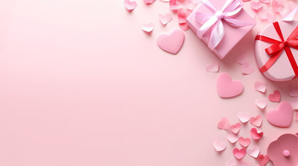 Valentine's Day, love and romance background, background with heart shapes