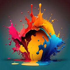 Colorful abstract background paint splash, Generative AI
