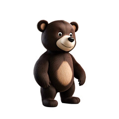 Fototapeta premium A large black and brown bear cartoon on a translucent backdrop