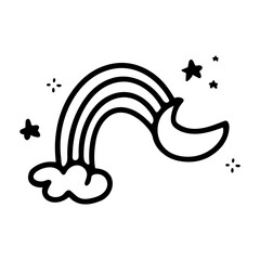 Cute rainbow line art element