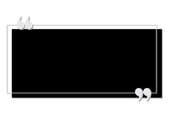 Black Blank Card with Border Line and Quotation Marks. Can be used as a Text Frame.