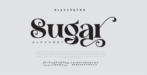 Sugar Abstract modern minimal alphabet fonts. future creative logo font. vector illustration - obrazy, fototapety, plakaty