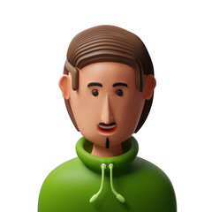 Cool guy avatar 3d illustration