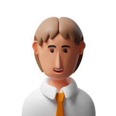 Handsome businessman avatar 3d illustration