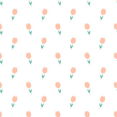 seamless pattern with peach flowers 