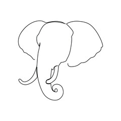 Elephant continuous single line art drawing and world wildlife Day concept Minimalist elephants outline editable active stroke vector.