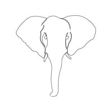 Elephant continuous single line art drawing and world wildlife Day concept Minimalist elephants outline editable active stroke vector.