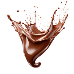Chocolate milk splash isolated on white