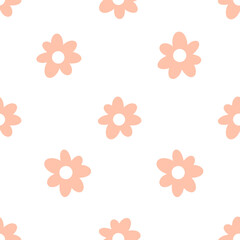 seamless pattern with peachy flowers 