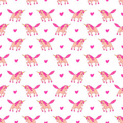 seamless pattern with cute unicorns