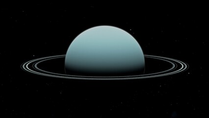Planet Uranus Floating in space beautiful space scene