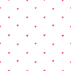 Seamless pattern with pink hearts
