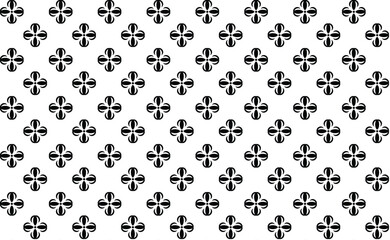 Simple floral pattern. Vector minimalist seamless texture. Abstract minimal geometric monochrome background. Repeat design for prints, textile. Gothic pattern.