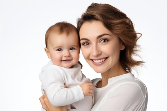 Mother with baby smiling