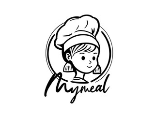 Cook, chef preparing a dish, logo design. Food, meal, restaurant and catering, vector design and illustration