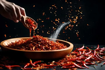 Keuken spatwand met foto red hot chili pepper © azka