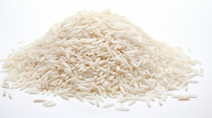 a pile of rice against a white background.
