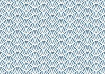 Seamless pattern with hand-drawn waves