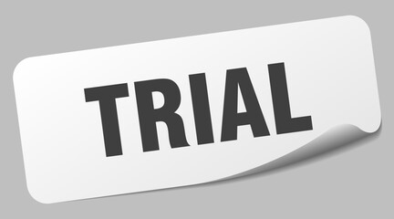 trial sticker. trial label